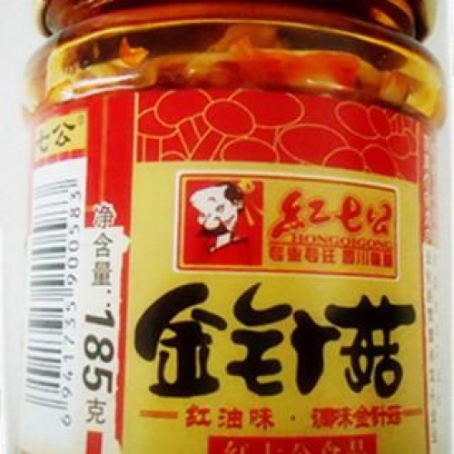 Golden needle mushroom in chili oil